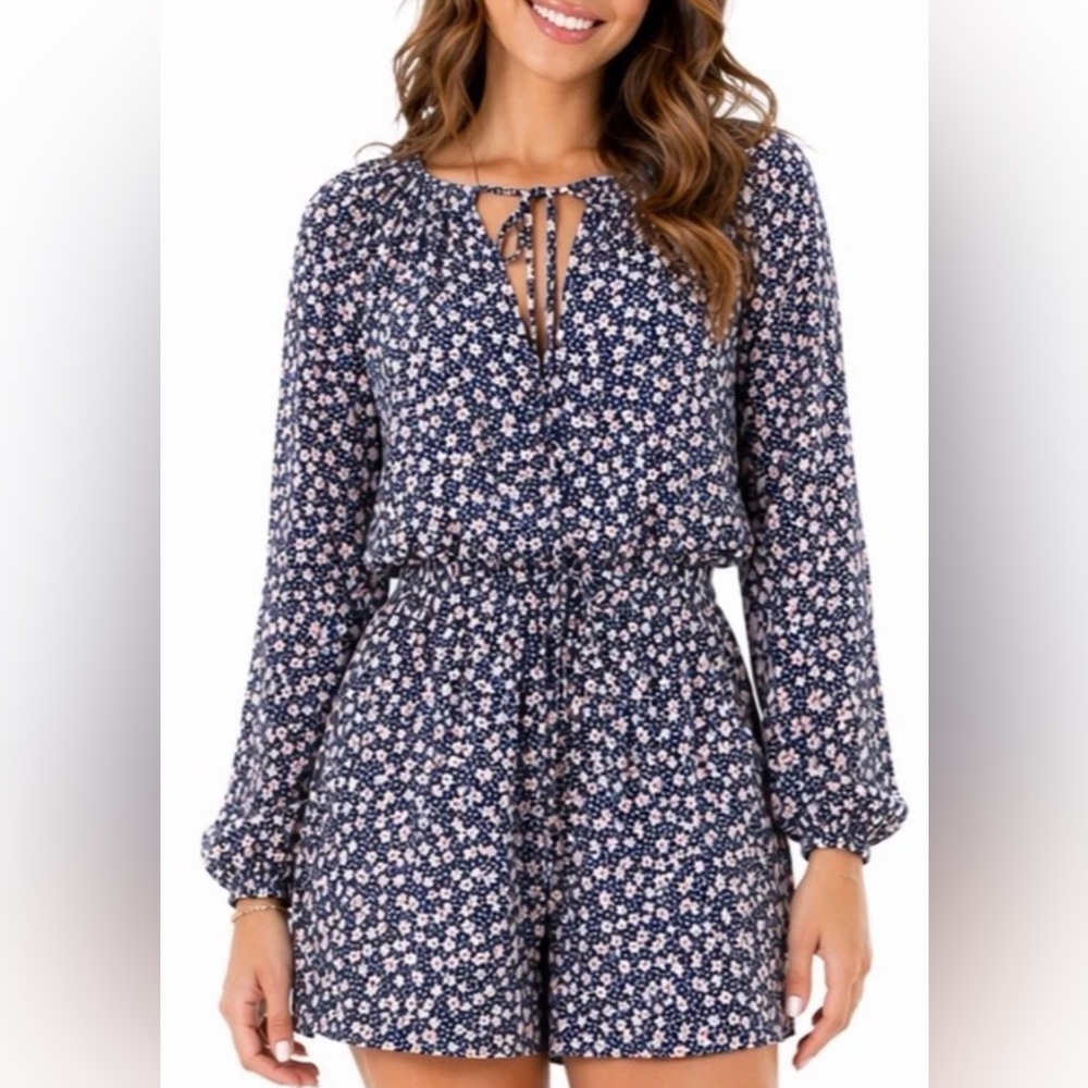 Polo Ralph Lauren Floral Romper 4 Long Sleeve Lightweight Viscose Jumpsuit NEW